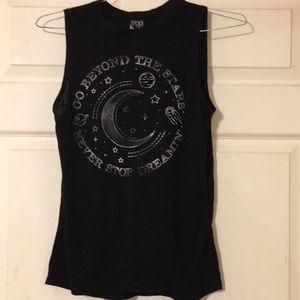 Black sleeveless top